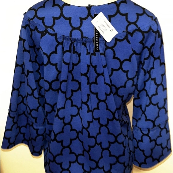 Grace Elements 3/4 Sleeve Jacket Royal Blue Black Lined New Size 14 - Picture 4 of 5